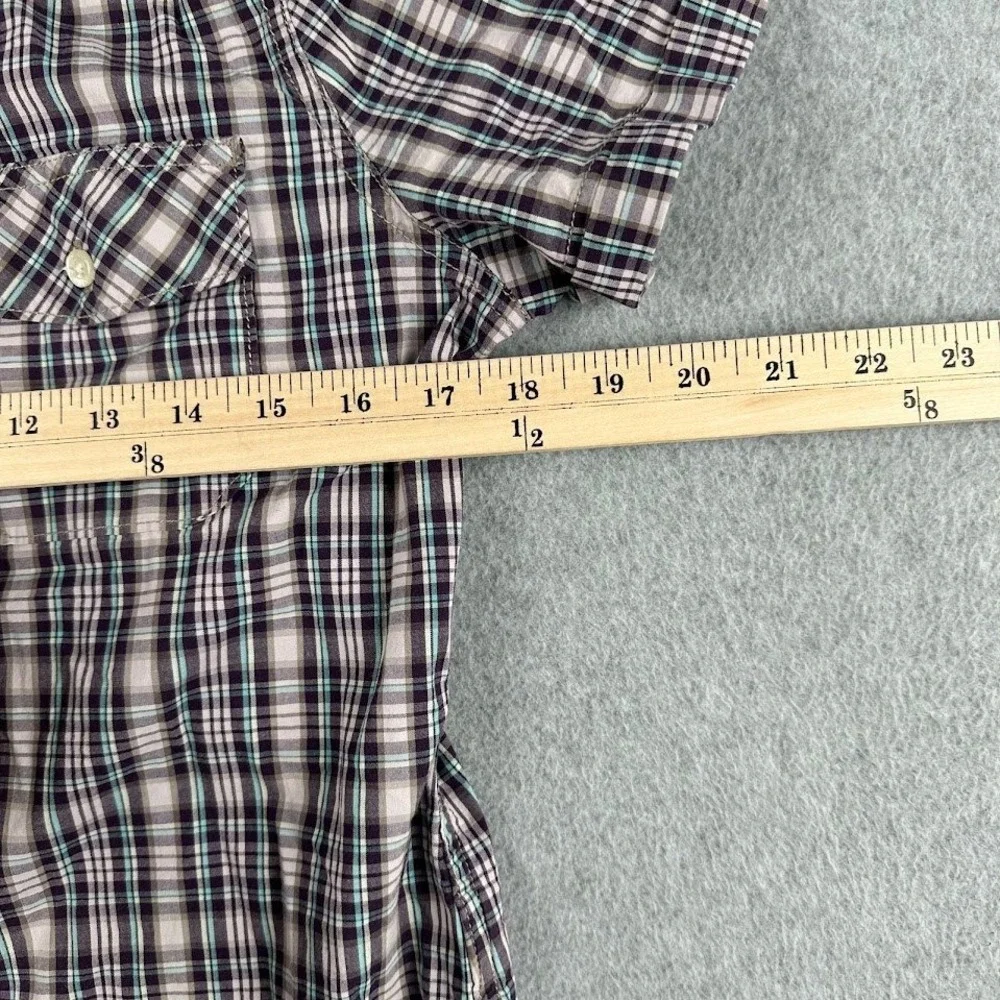 Woolrich‎ Womens Plaid Short Sleeve Button Up Shirt Size Small Purple Pink Blue - Picture 5 of 6